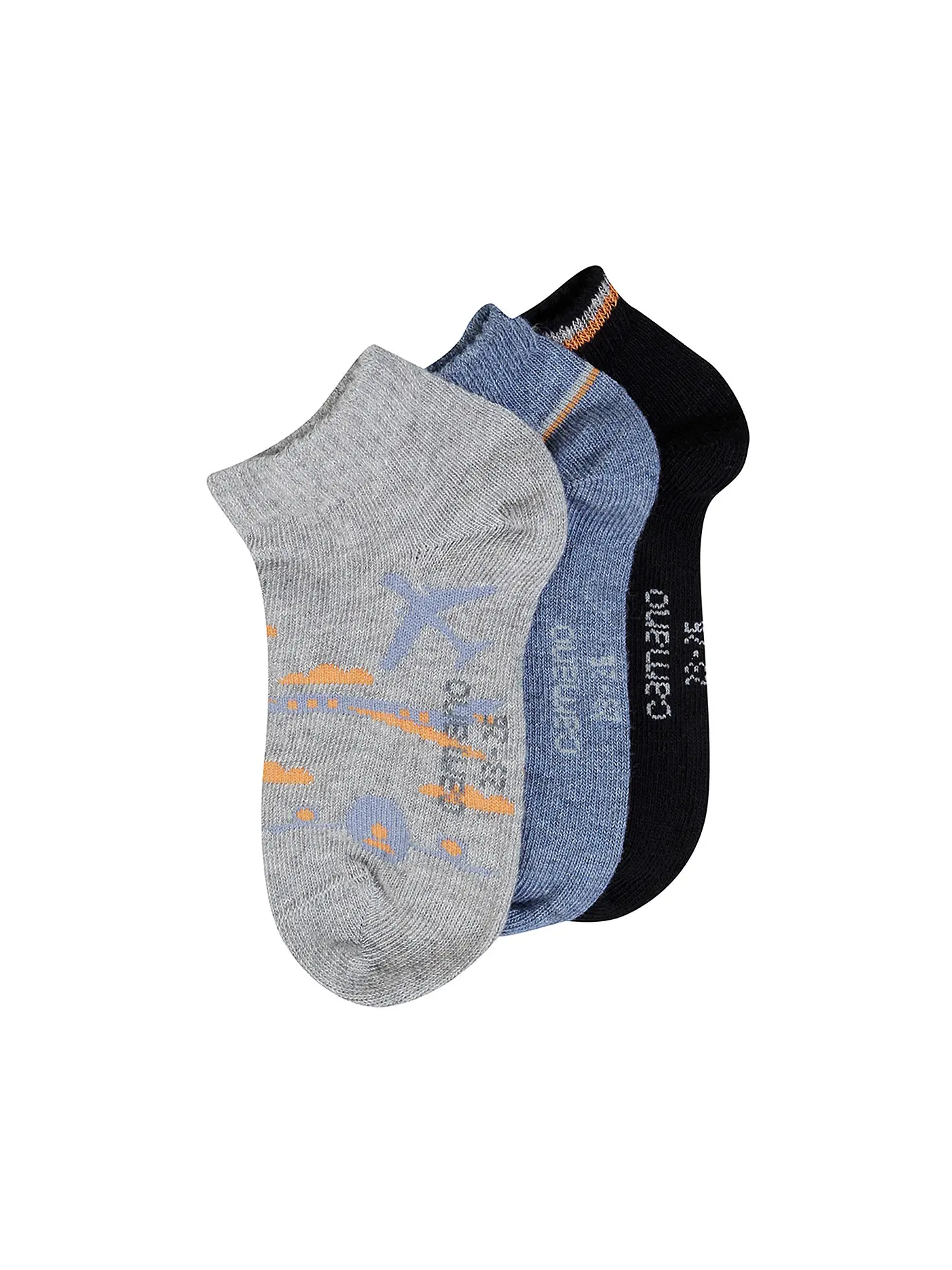CAMANO | Jungen Sneakersocken 3er Pkg light grey mela | 